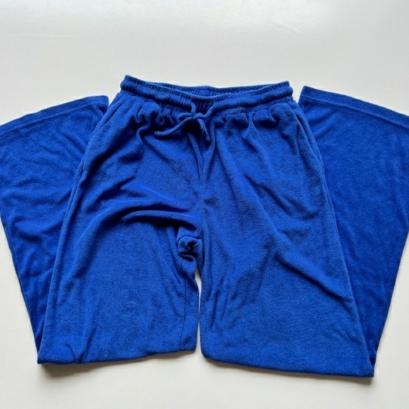Edikted Abby Royal Blue Terrycloth Sweatpants / Lounge Pants - Picture 7 of 7
